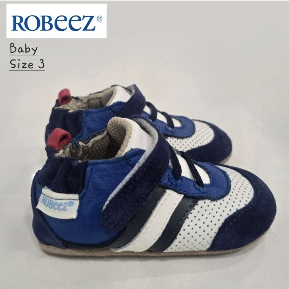 Robeez Everyday Ethan Sneakers-Mini Shoez, Baby Size 3  (6-9 Months)